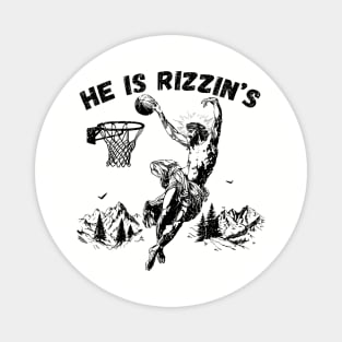 He is Risen Funny Easter, Jesus Playing Basketball T-Shirt Magnet